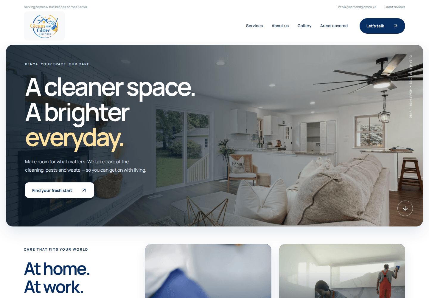 Gleam & Glow interface